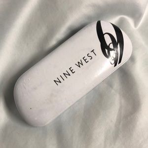 Nicely used Nine West eyeglass case white and black